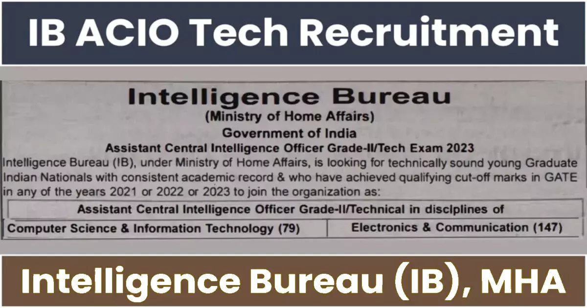 IB ACIO Tech Recruitment